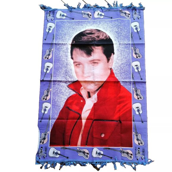 NEW OLD STOCK Vintage ELVIS PRESLEY Jailhouse Rock Wall Hanging w Fringe 35"x52" - Picture 1 of 7